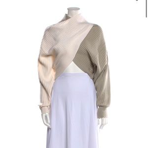 NWT AMUR Merino Wool Colorblock Pattern Sweater